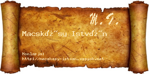 Macskásy István névjegykártya