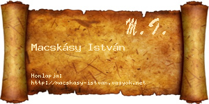 Macskásy István névjegykártya