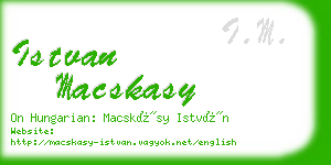 istvan macskasy business card